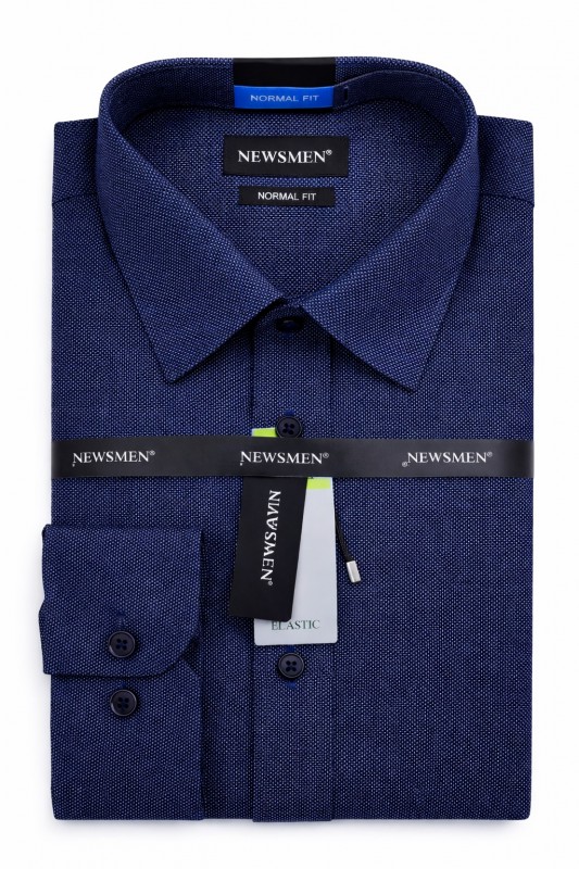                              NM h.u normál fit elasztikus ing - Sötétkék pöttyös Hosszúujjú ing